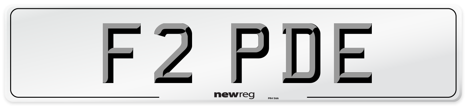 F2 PDE Number Plate from New Reg
